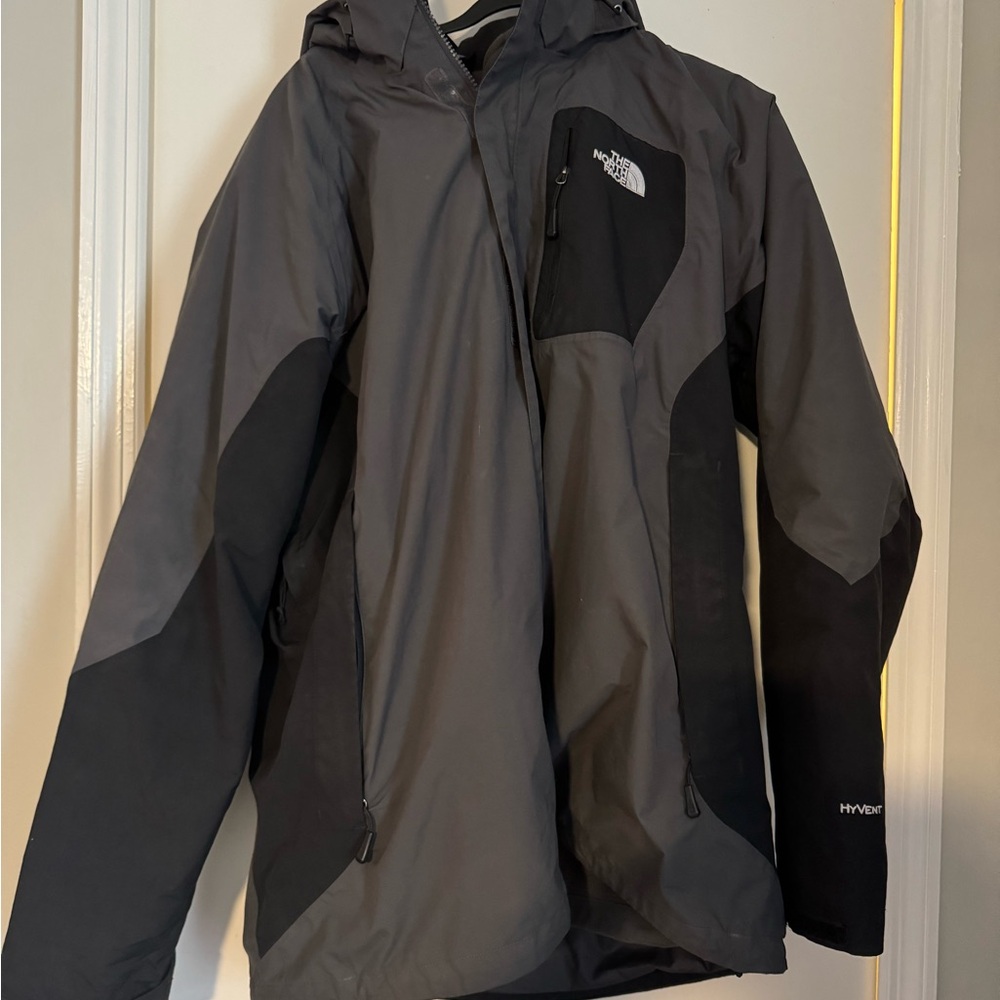 The North Face Men's 2 in 1 Gray Jacket-removable inner fleece